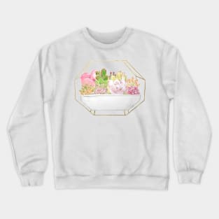 botanical succulent in a golden rack watercolor Crewneck Sweatshirt